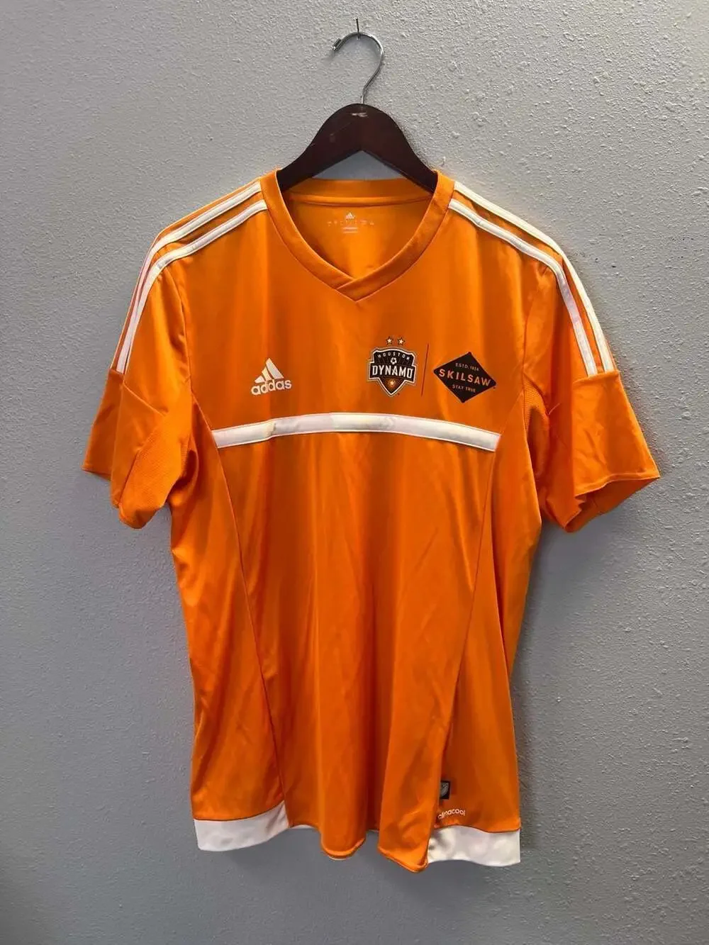 Adidas 2015/2016 Houston Dynamo MLS Orange Jersey Skilsaw #77 Size L 0270
